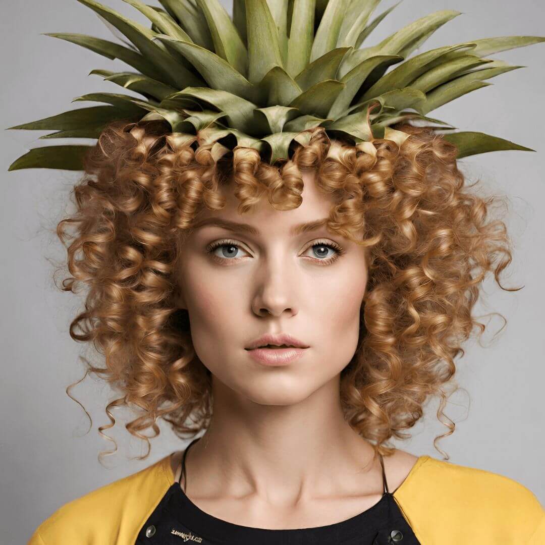 Pineappling curly hair