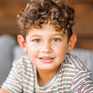 Boy with curly hair