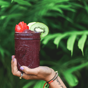 Superfood Smoothie with Acai, Spinach, and Chia Seeds