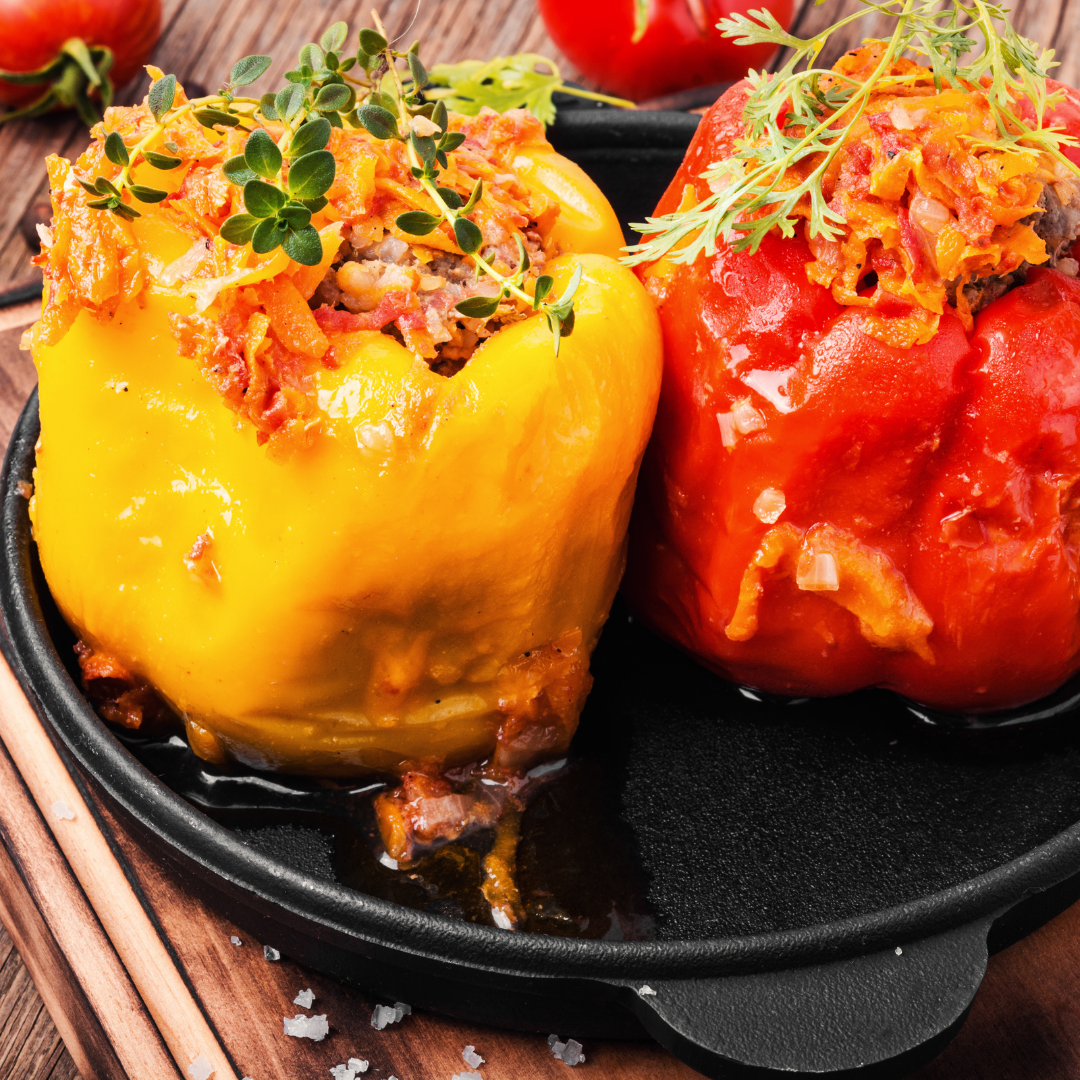 Stuffed Bell Peppers with Quinoa & Black Beans