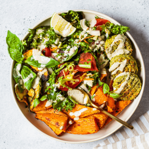 Falafel Salad with Lemon Tahini Dressing