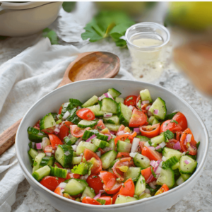 Refreshing Cucumber Tomato Salad with Balsamic Vinaigrette