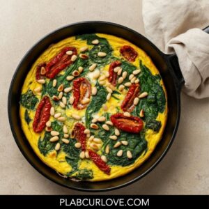 https://plabcurlove.com/recipes/easy-chickpea-frittata-with-sun-dried-tomatoes-and-spinach/