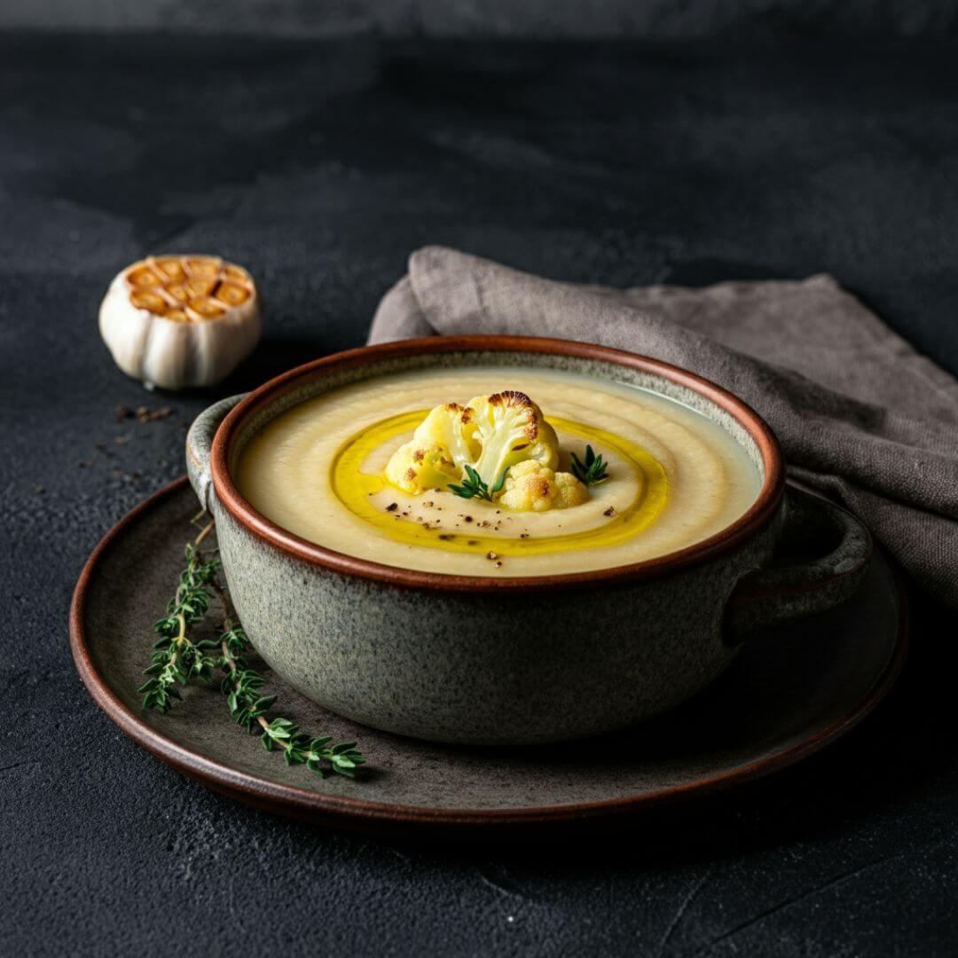 https://plabcurlove.com/recipes/creamy-cauliflower-and-potato-soup-with-roasted-garlic/