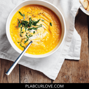 Creamy Carrot Ginger Soup with Coconut Milk and Turmeric - plabcurlove.com/recipes