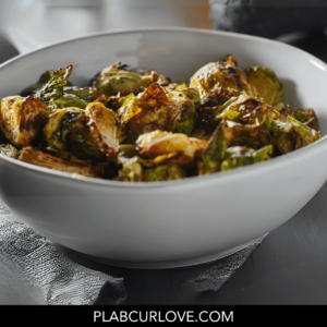 Roasted Garlic and Herb Brussels Sprouts - plabcurlove.com/recipes