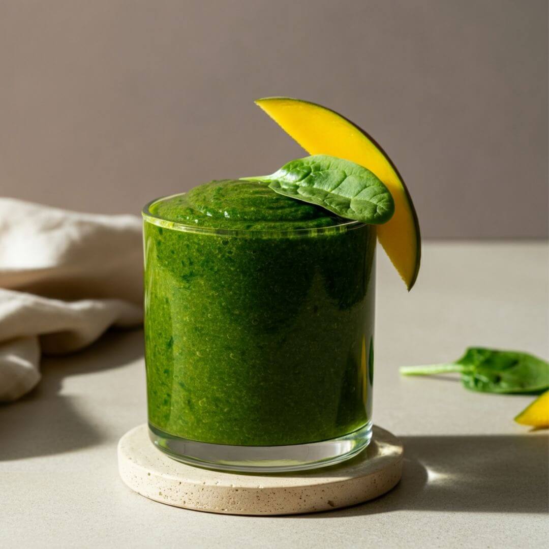 Tropical Green Smoothie with Mango and Spinach - PLABCurlove